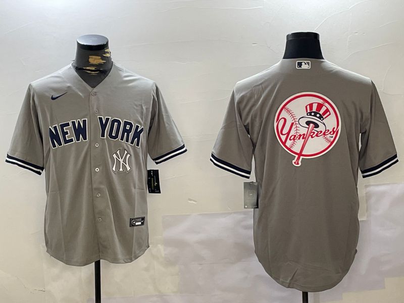 Men New York Yankees Blank Grey Game 2024 Nike MLB Jersey style 10273